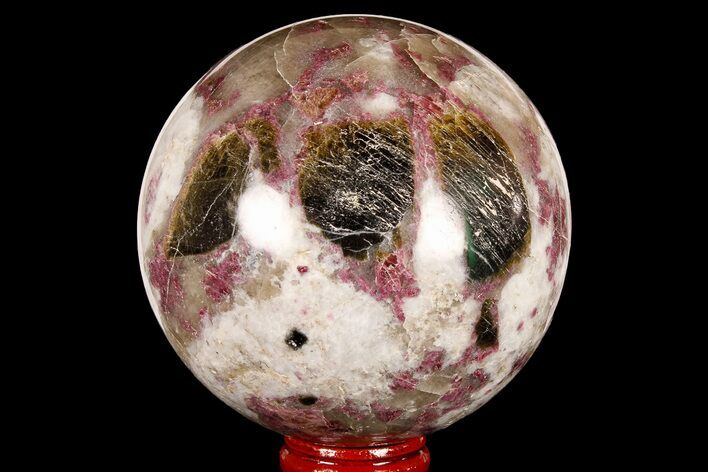Polished Rubellite (Tourmaline) & Quartz Sphere - Madagascar #182225